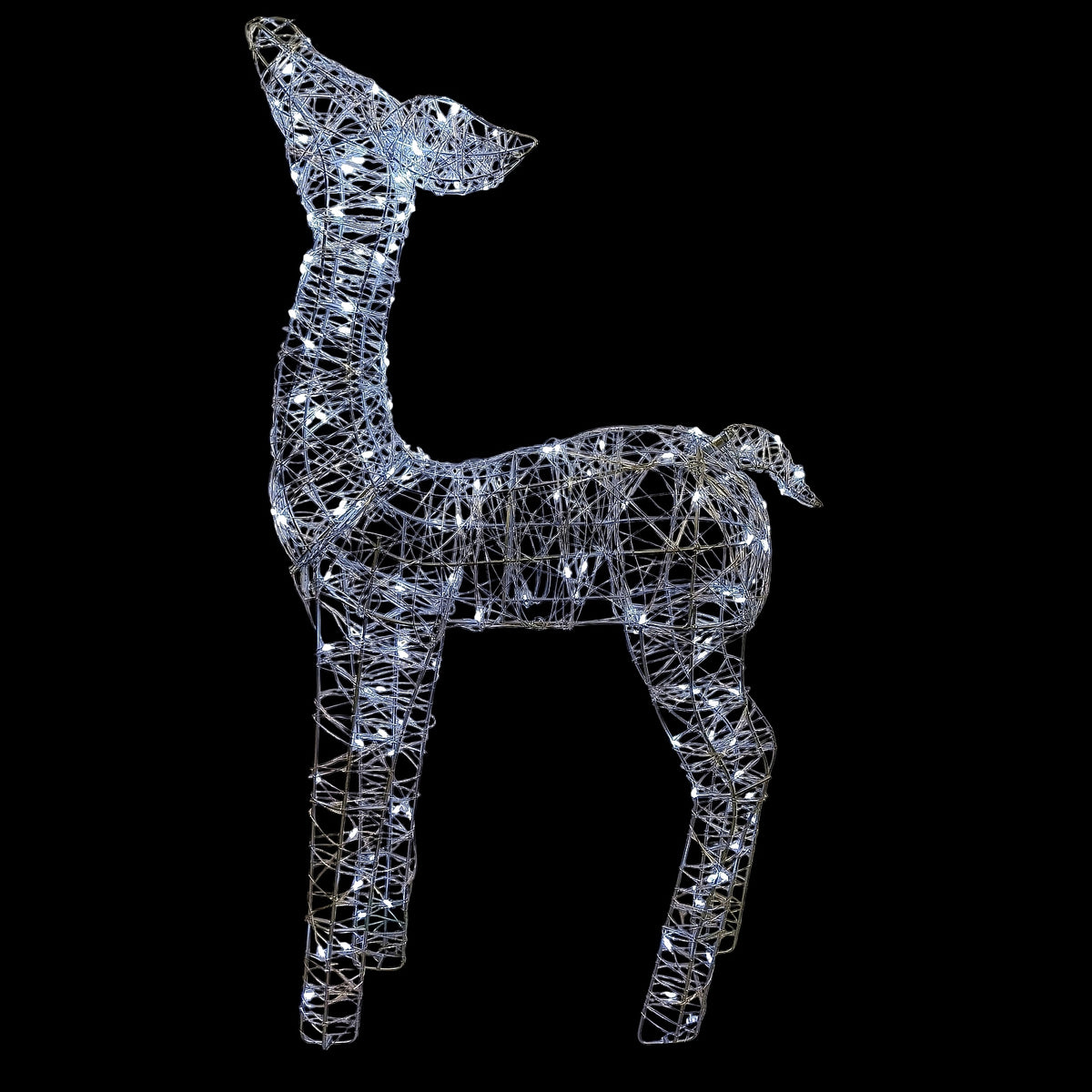 GLOWING REINDEER LED CHRISTMAS DECORATION FIGURINE 70 cm WHITE COLD