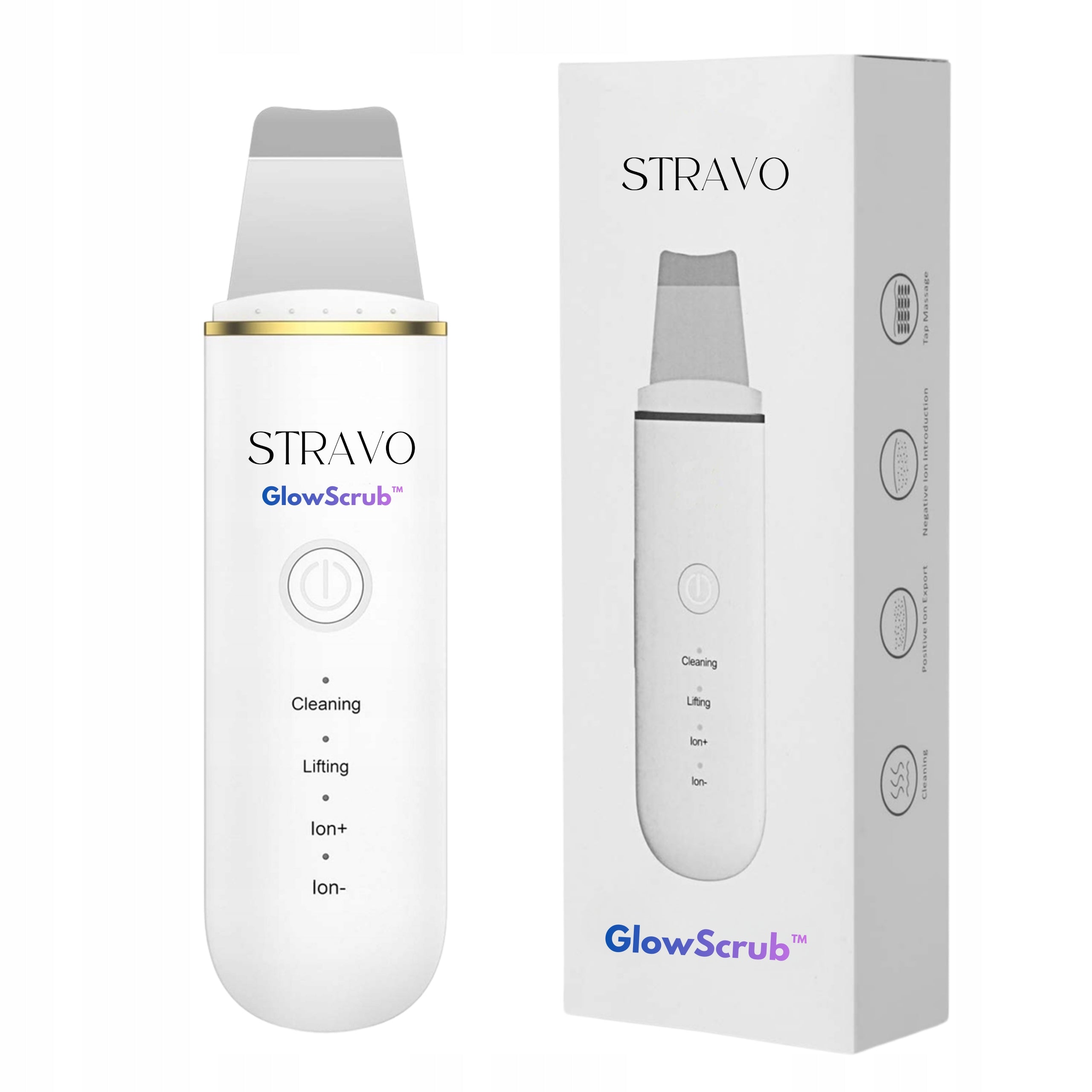 GLOWSCRUB CAVITATION PEELING FOR FACE ULTRASONIC 4IN1 STRAVO
