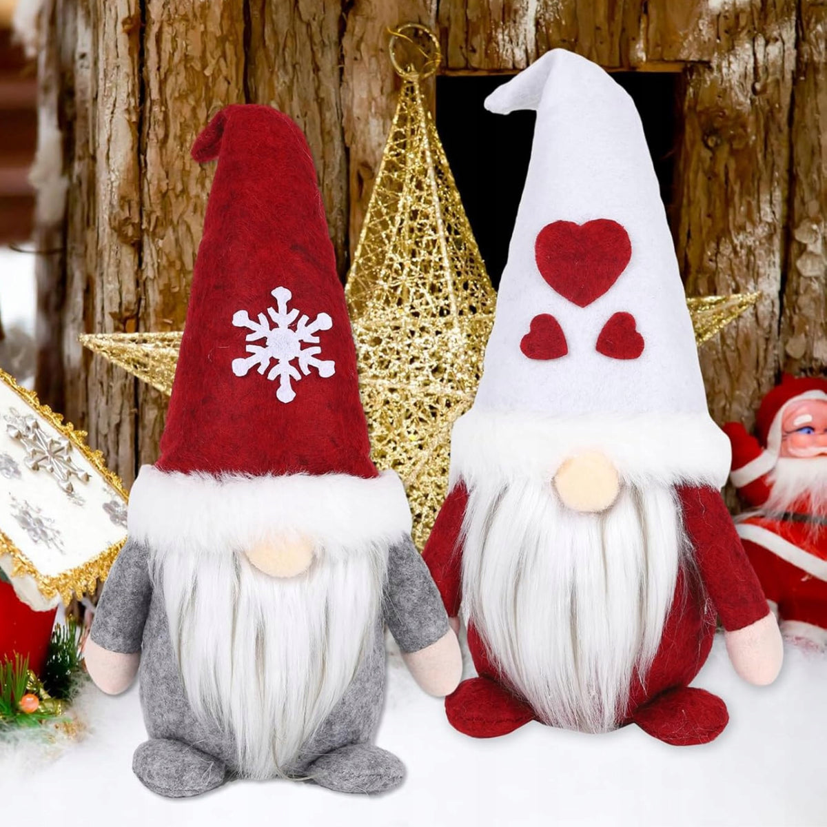 GNOME 2x CHRISTMAS GNOME STANDING GIFT CHRISTMAS DECORATION Brand Eddcom