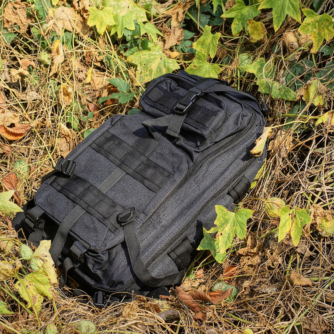 GOOD TACTICAL MILITARY BACKPACK 35L - BLACK + KNIFE + FLASHLIGHT + 32IN1 SET Manufacturer code Zestaw Survival 32 El + Plecak Wojskowy Tacti