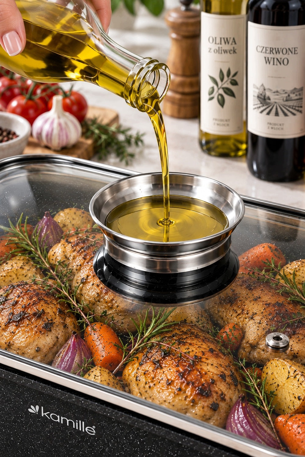 GOOSE PAN MARBLED POT NON STICK 4,5 L GAS INDUCTION KAMILLE Manufacturer code KM4442