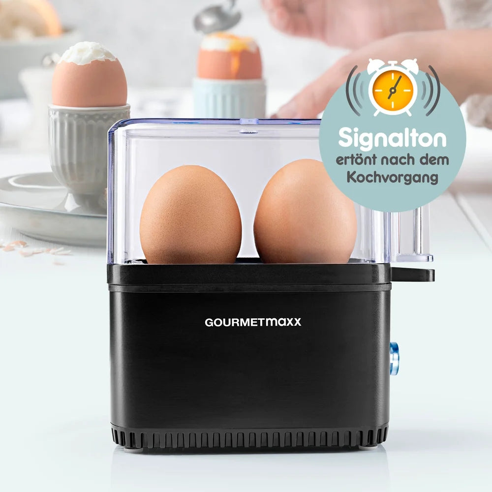 GOURMETmaxx Egg Cooker, 2 Pieces, Black Dominant color black