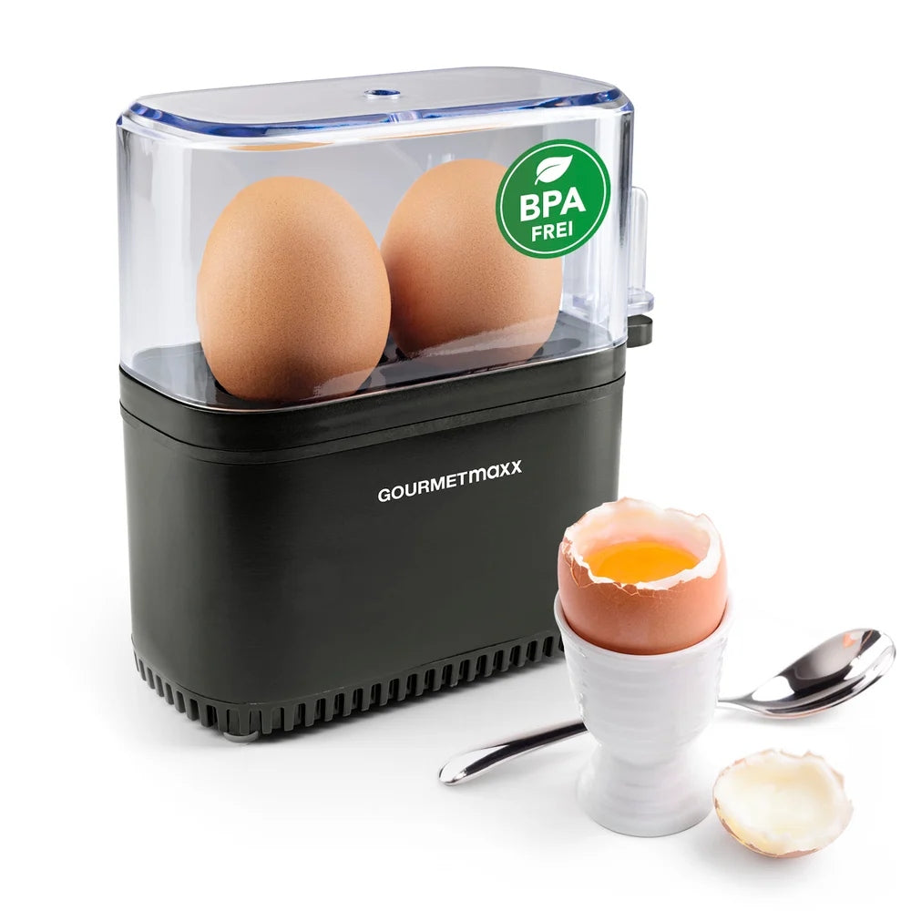 GOURMETmaxx Egg Cooker, 2 Pieces, Black