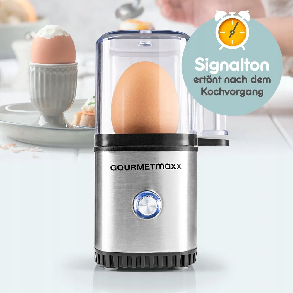 GOURMETmaxx Egg Cooker for 1 Egg, Black Product height 14.5 cm
