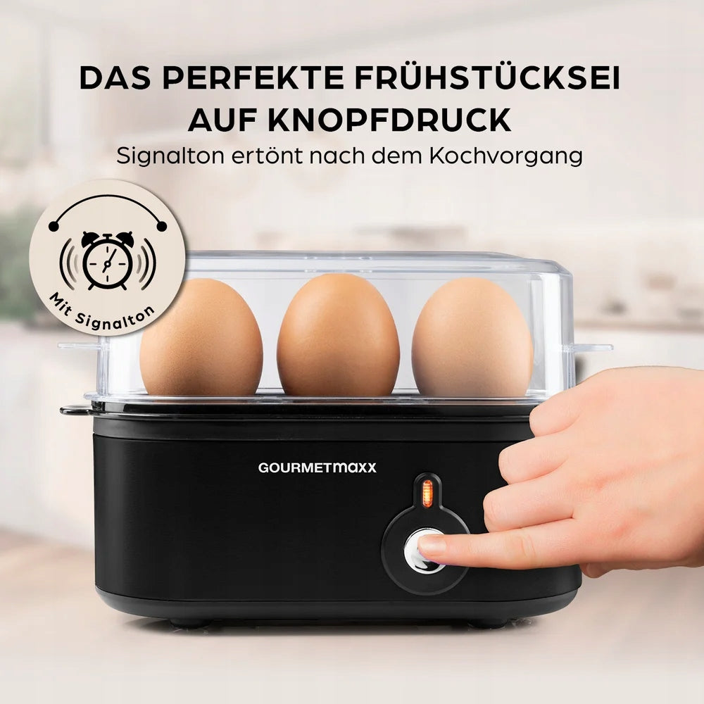GOURMETmaxx Egg Cooker for 3 Eggs, 210 W, Black Brand Gourmetmaxx