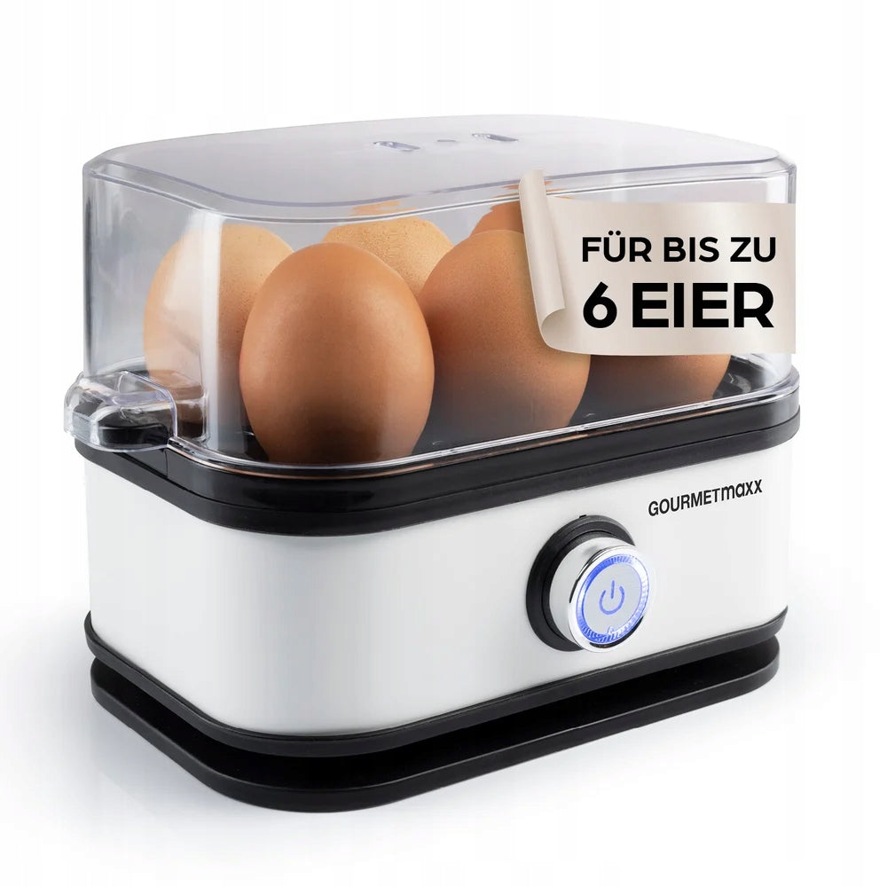 GOURMETmaxx Egg cooker for 6 eggs, 400 W, white