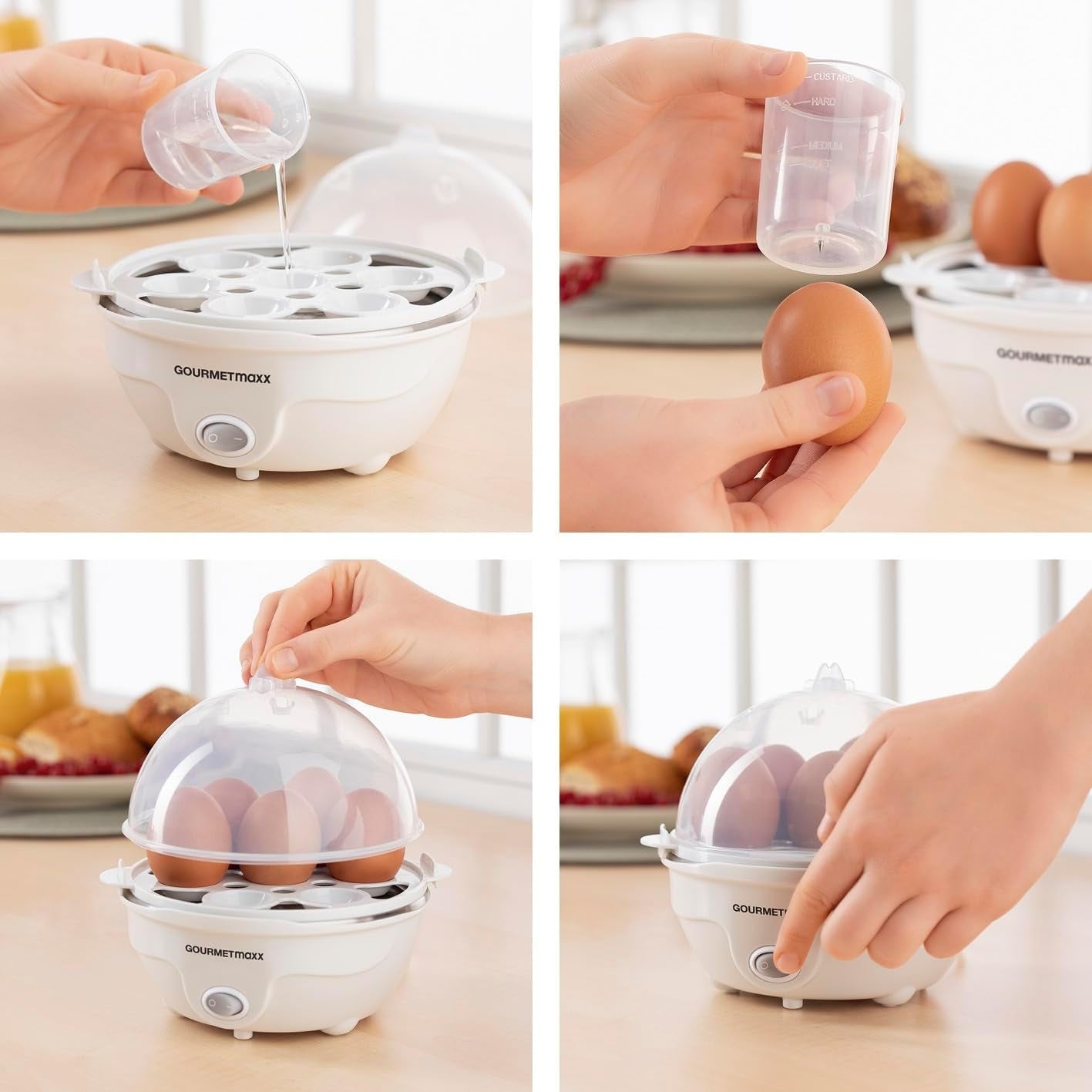 GOURMETmaxx Electric egg cooker for 7 eggs - energy-efficient, with Brand Gourmatmaxx