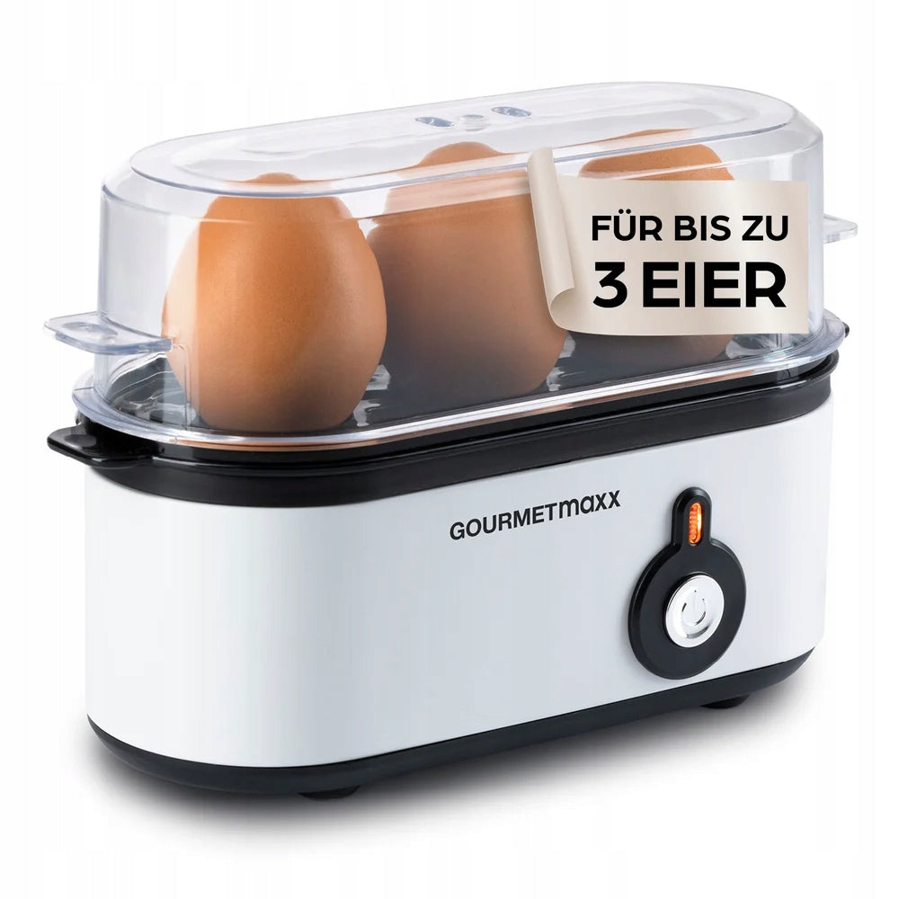 GOURMETmaxx egg cooker for 3 eggs, 210 W, white