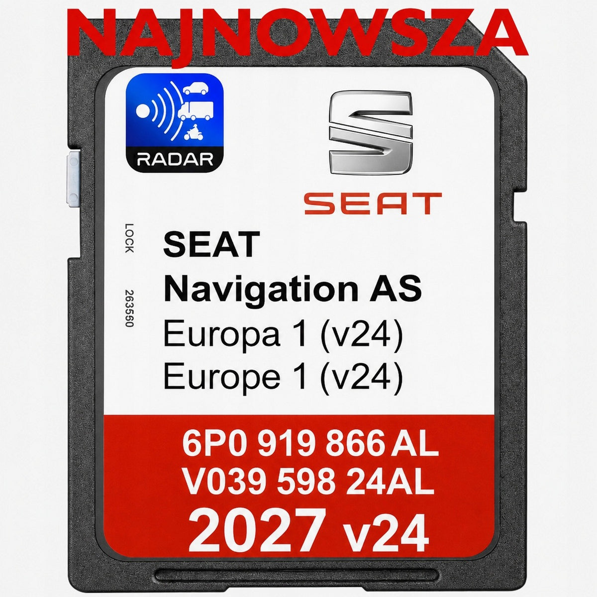 GPS CARD MAP SEAT 2027 AS V24 ATECA ARONA IBIZA LEON TOLEDO EUROPE