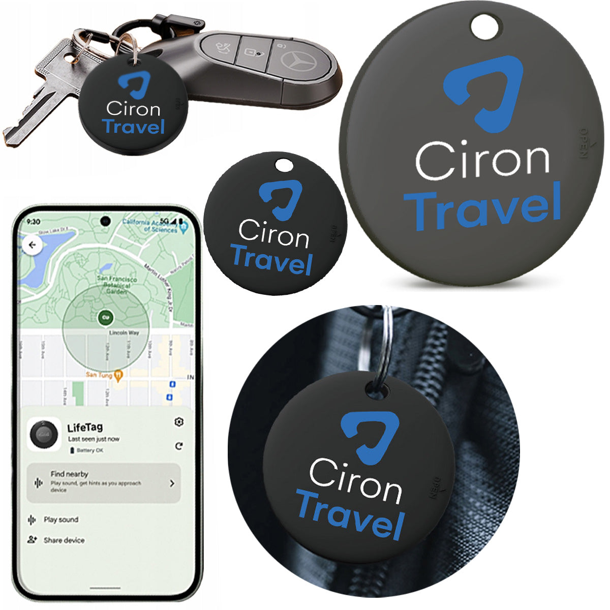 GPS Life Tag Lifemate CIRON Android for Luggage Key Backpack
