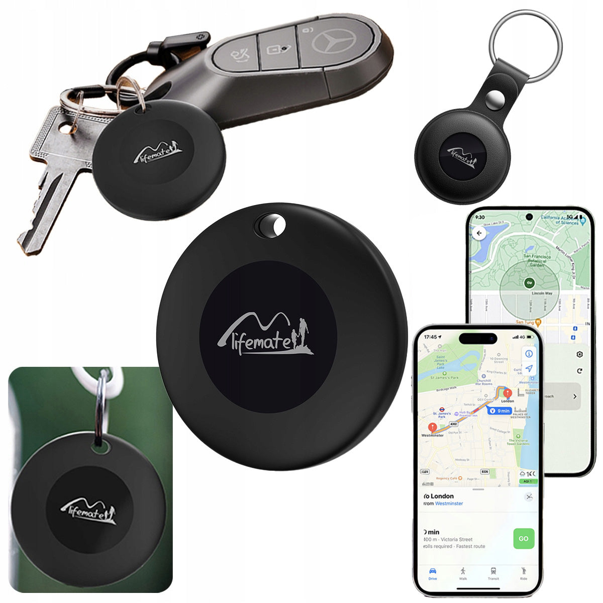 GPS Lifemate Life Tag Duo Android iOS + backpack key case
