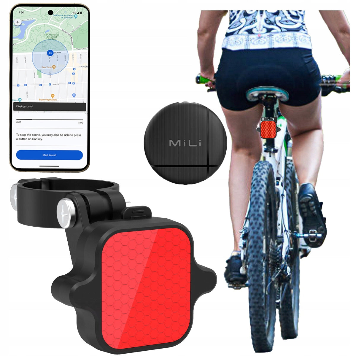 GPS locator LiTag MiLi reflector for bike light Android Packaging status original
