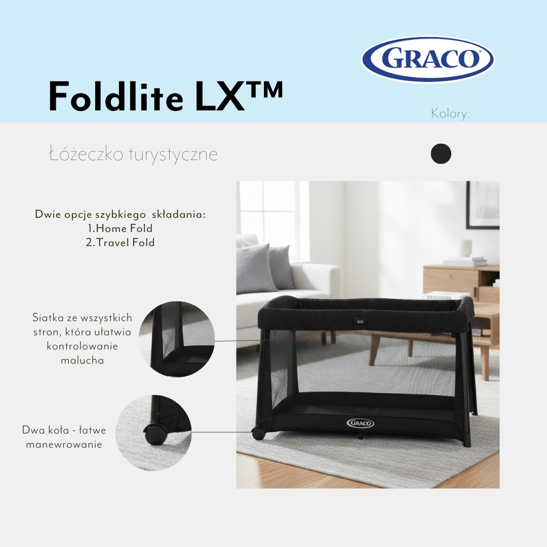 GRACO Baby crib playpen FOLDLITE LX compact folding two levels Packaging status original