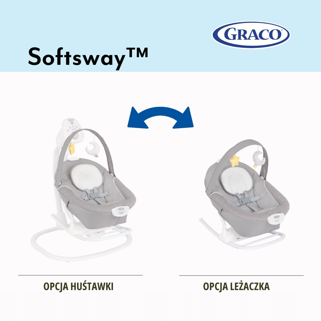 GRACO Swing, lounger 2in1 SOFTSWAY silent magnetic motor, Starlight Brand Graco