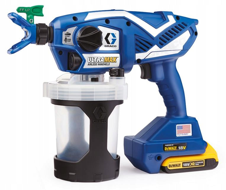 GRACO ULTRAMAX PAINT GUN ( 2 x AKU. 2AH DEWALT+ NICE ) + BAG