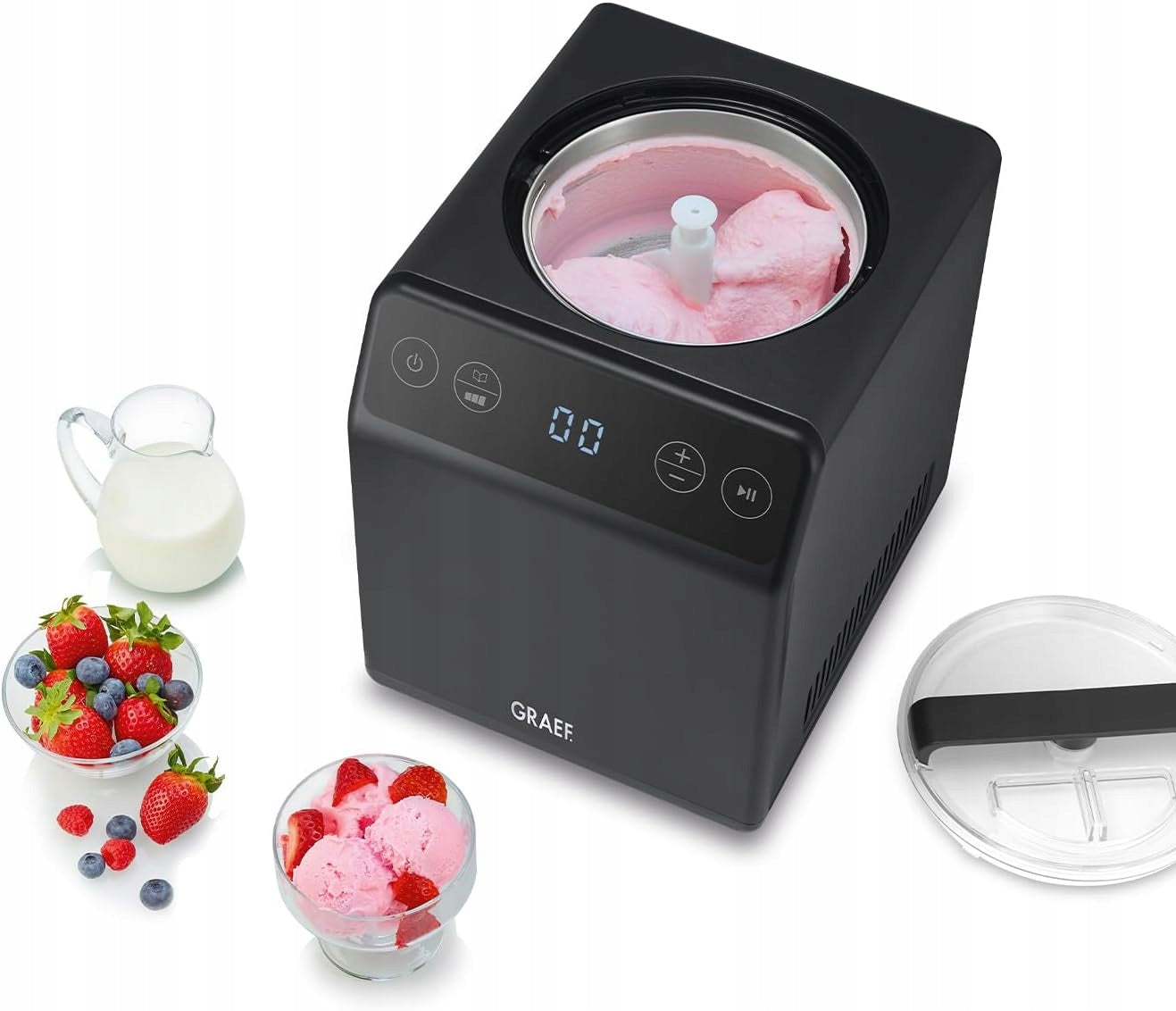 GRAEF Soft Ice Cream Machine IM706EU 2in1 Yogurt 2L Touch Dominant color black