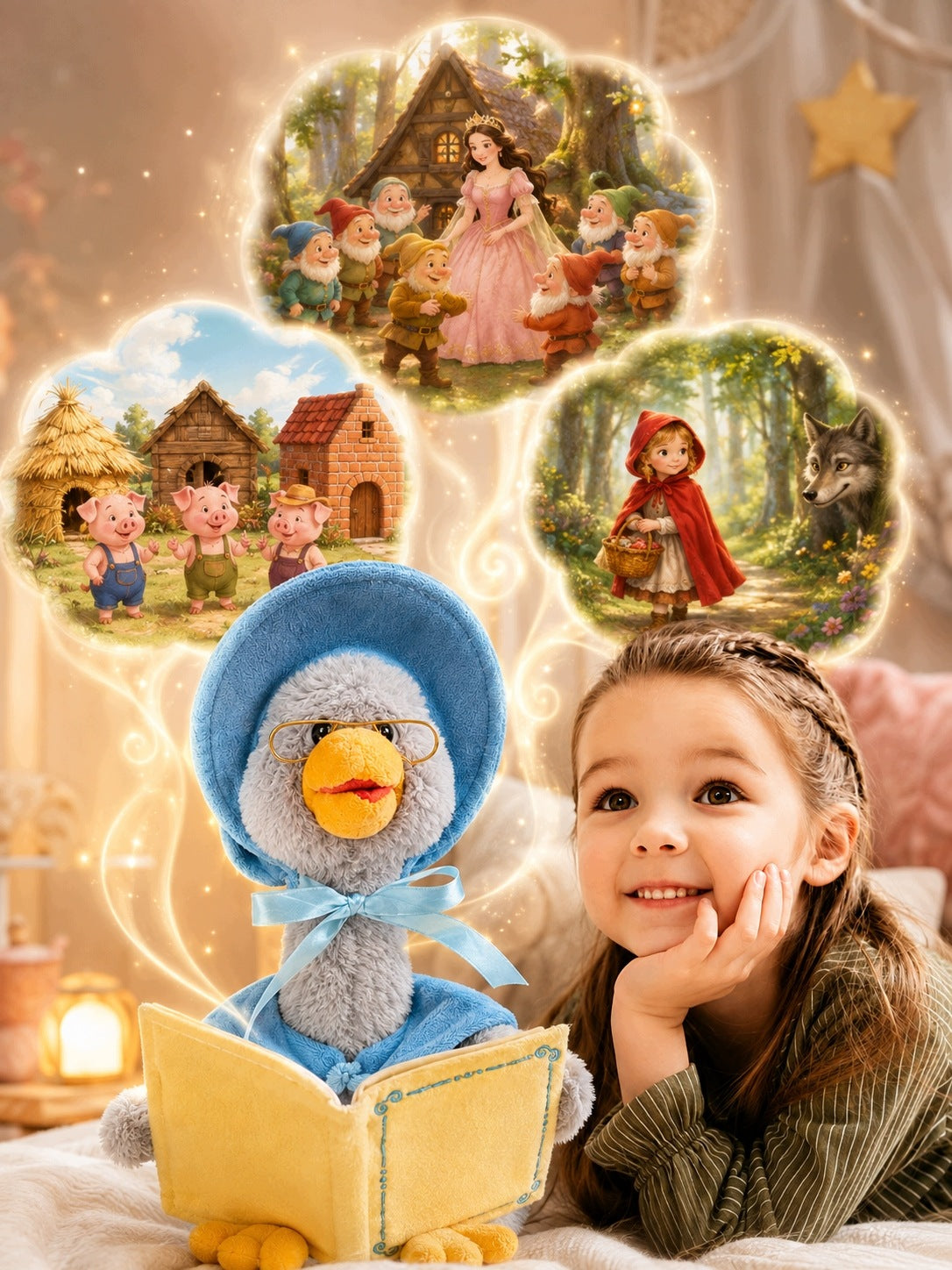 GRANDMA GĄSKA TELLS 3 FAIRY TALES in Polish INTERACTIVE PLUSH TOY FOR BEDTIME Brand Fest