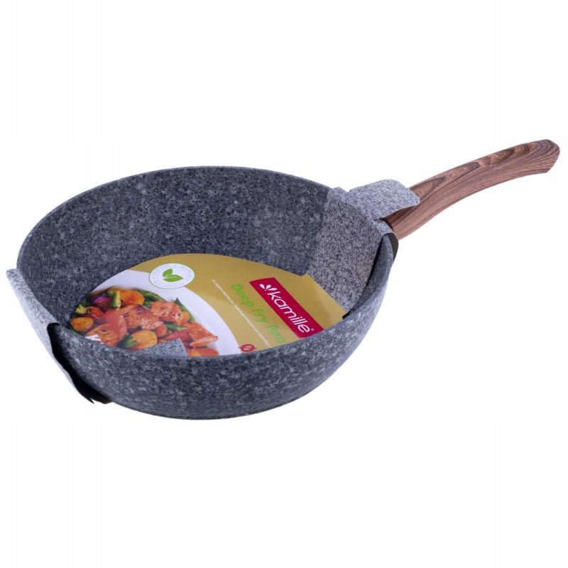 GRANITE FRYING PAN THICK WOK GAS INDUCTION 28cm KAMILLE Manufacturer code 4167