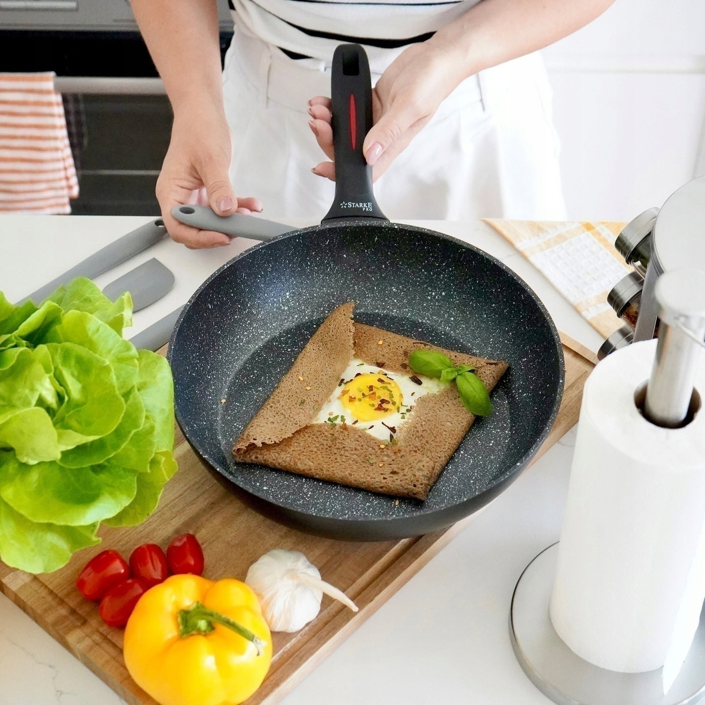GRANITE PAN Deep Non-STICK Induction Starke Pro Piccante 28 Packaging status original