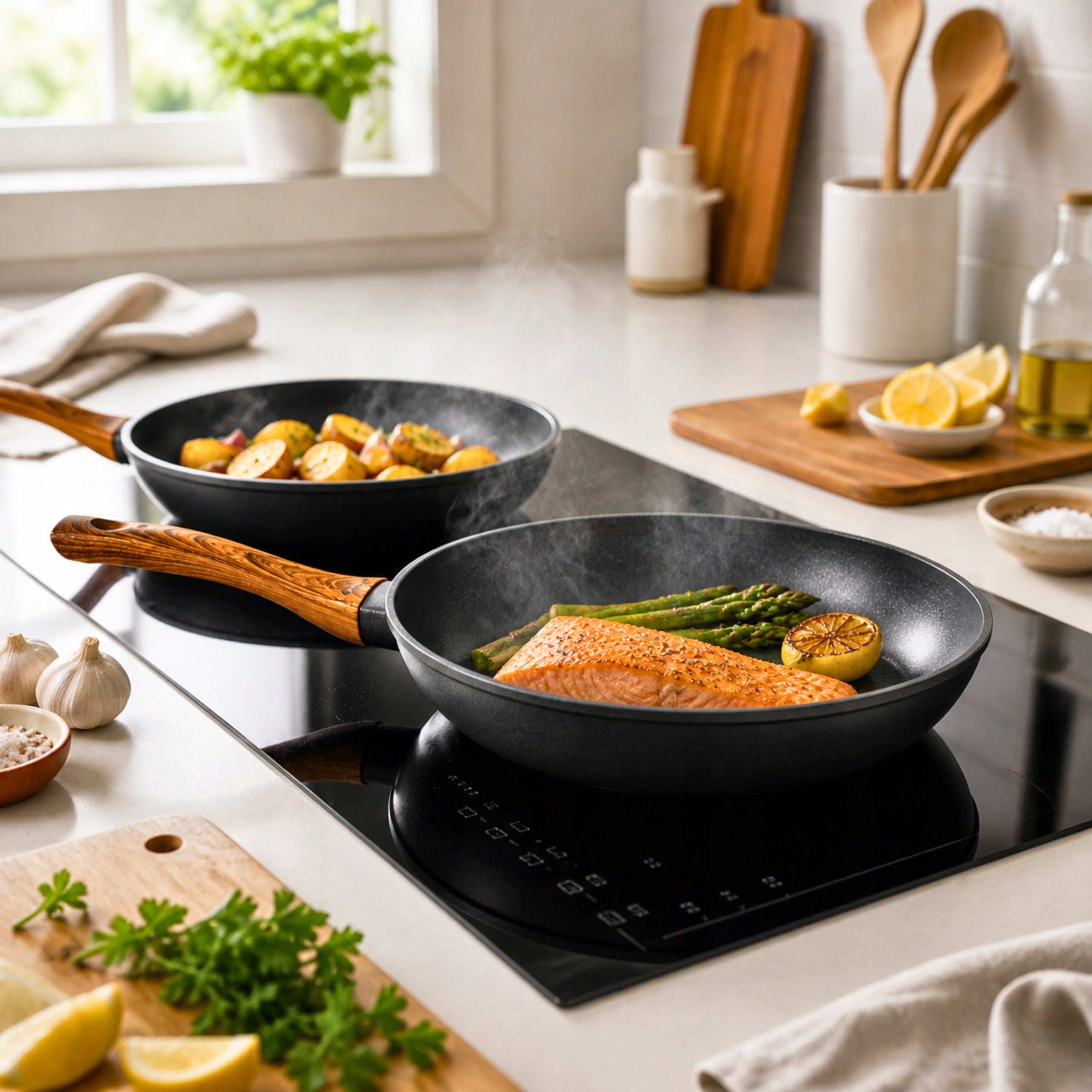 GRANITE PAN INDUCTION GAS 20cm NONSTICK FOR FRYING ALUMINUM Manufacturer code PATELNIA DO SMAŻENIA NA GAZ INDUKCJĘ 20 cm