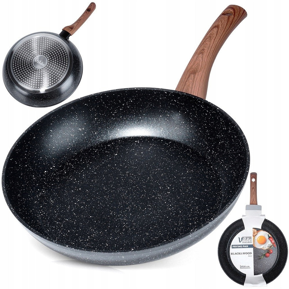 GRANITE frying pan for frying stewing VILDE 28 cm for gas induction