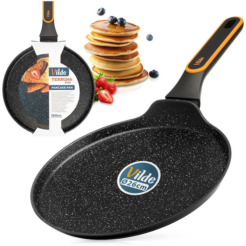 GRANITE pan for pancakes omelet pancakes low flat 26 cm VILDE