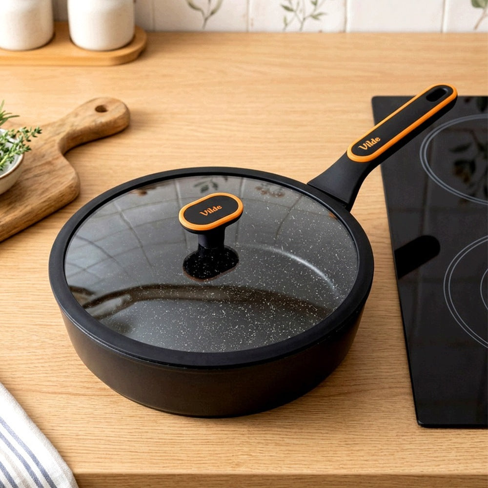 GRANITe frying pan deep stewing with lid VILDE 28 cm 3,5L Packaging status original
