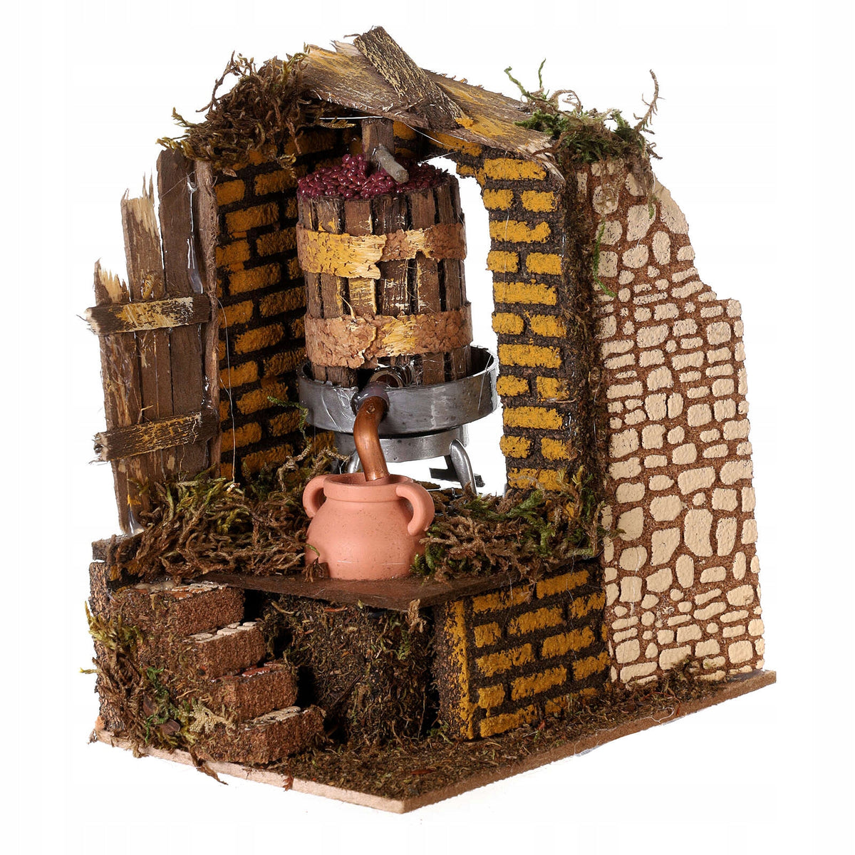 GRAPE PRESS WITH WATER PUMP + BURGUNDY DYE - 17CM HIGH AT 220V