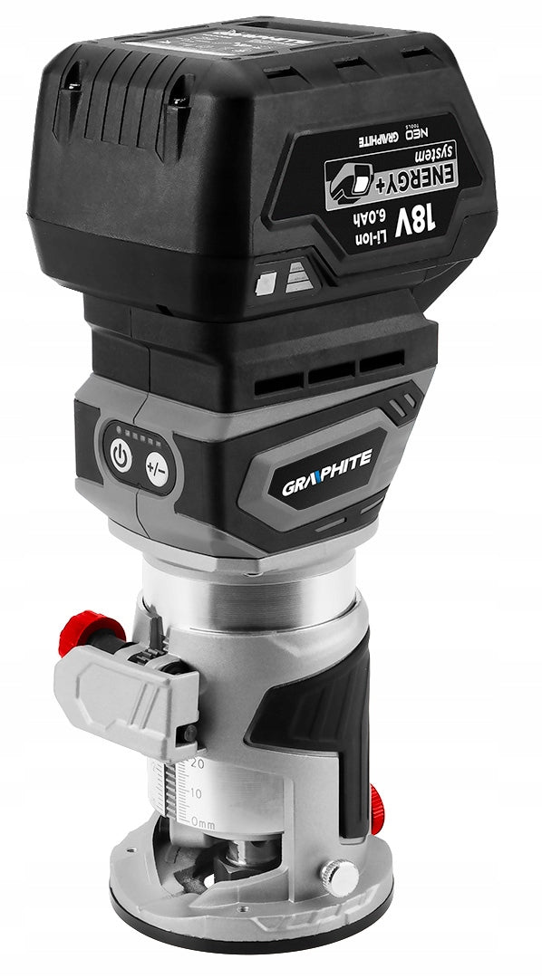 GRAPHITE Brushless Cordless Milling Machine 18V Depth Adjustment Supply voltage 230 V