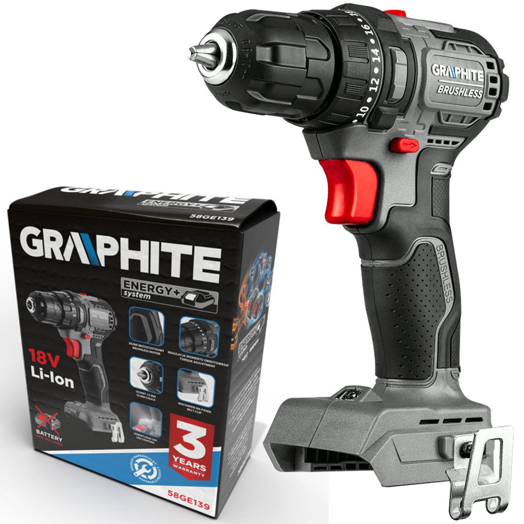GRAPHITE Brushless Drill/Driver 55Nm 10mm 18V Energy+ 58GE139