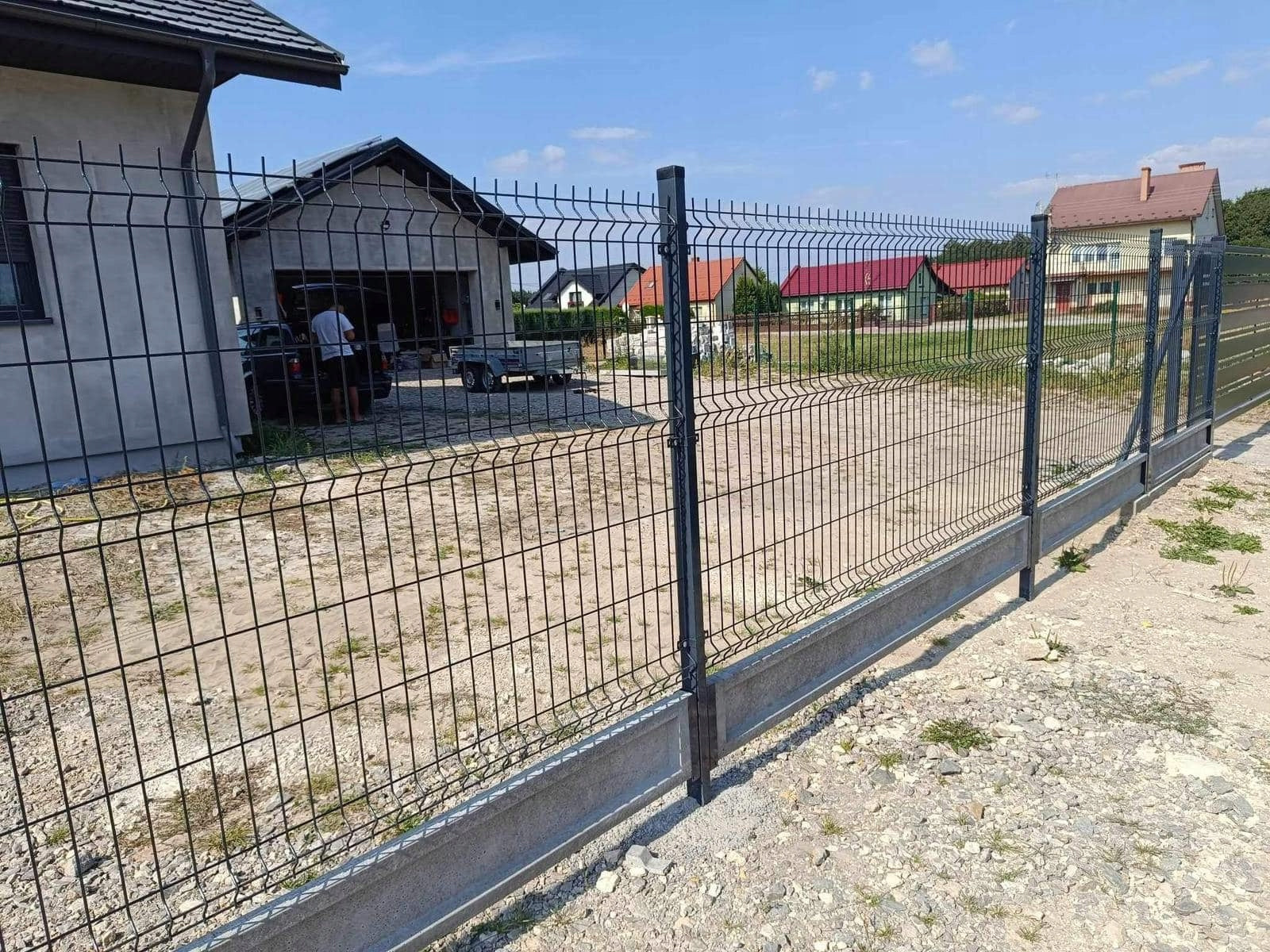 GRAPHITE PANEL FENCE SET 1,23 x 2,5 m READY FOR INSTALLATION Packaging status original