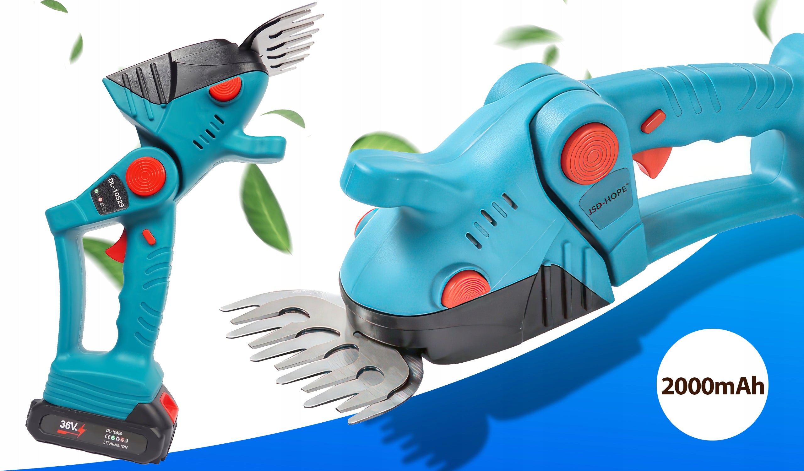 GRASS HEDGE TRIMMER ELECTRIC CORDLESS PRUNER Product weight with unit packaging 1.85 kg