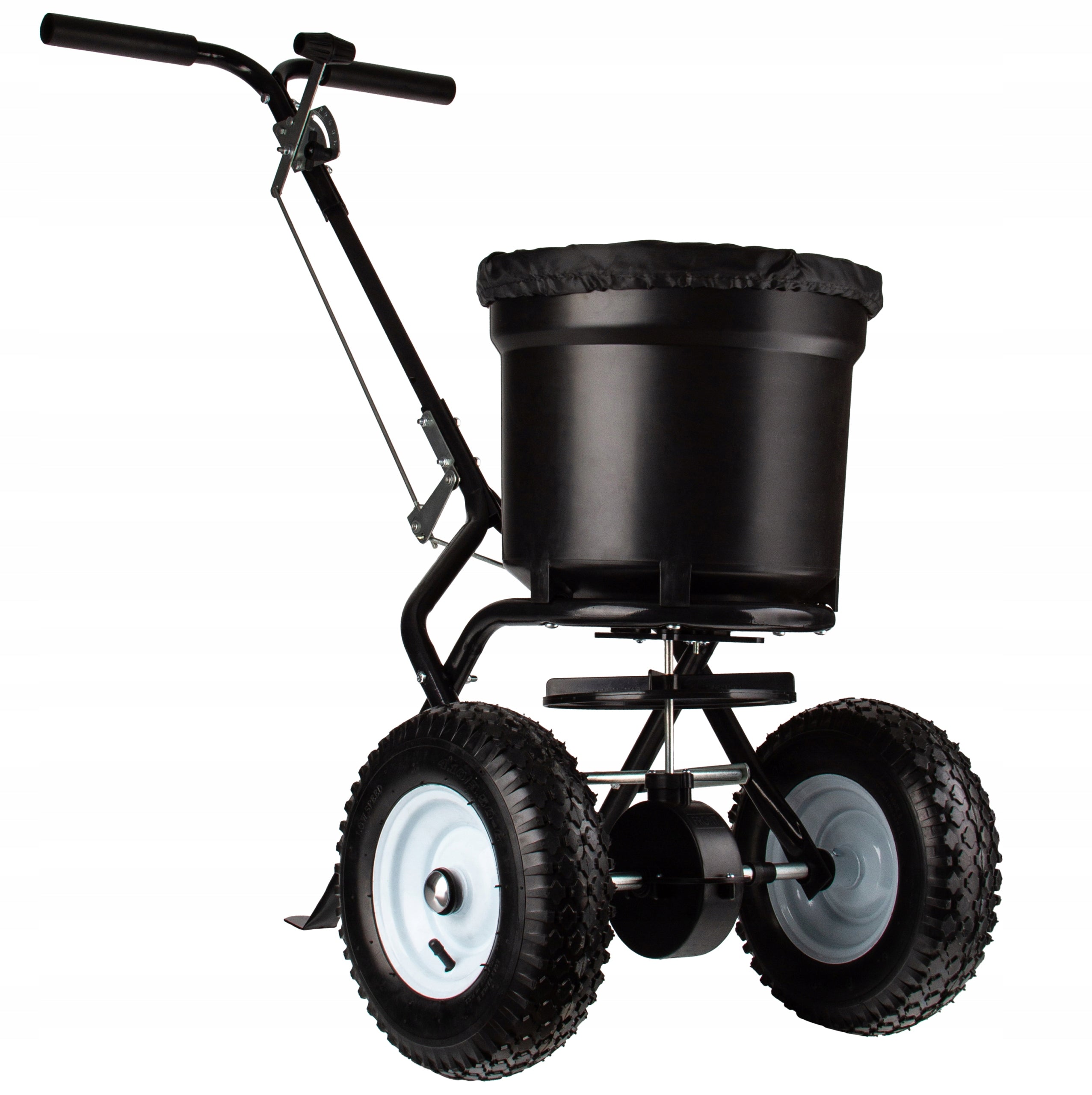 GRASS SEED DRILL 25L MANUAL SAND SALT SEED FERTILIZER SPREADER ON WHEELS Power supply handheld