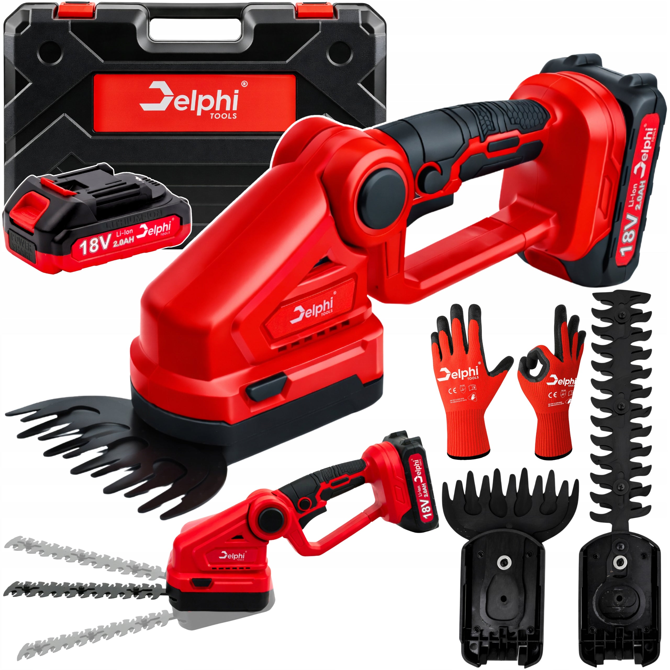 GRASS SHEARS CORDLESS ELECTRIC HEDGE TRIMMER 2Ah 2x BLADE
