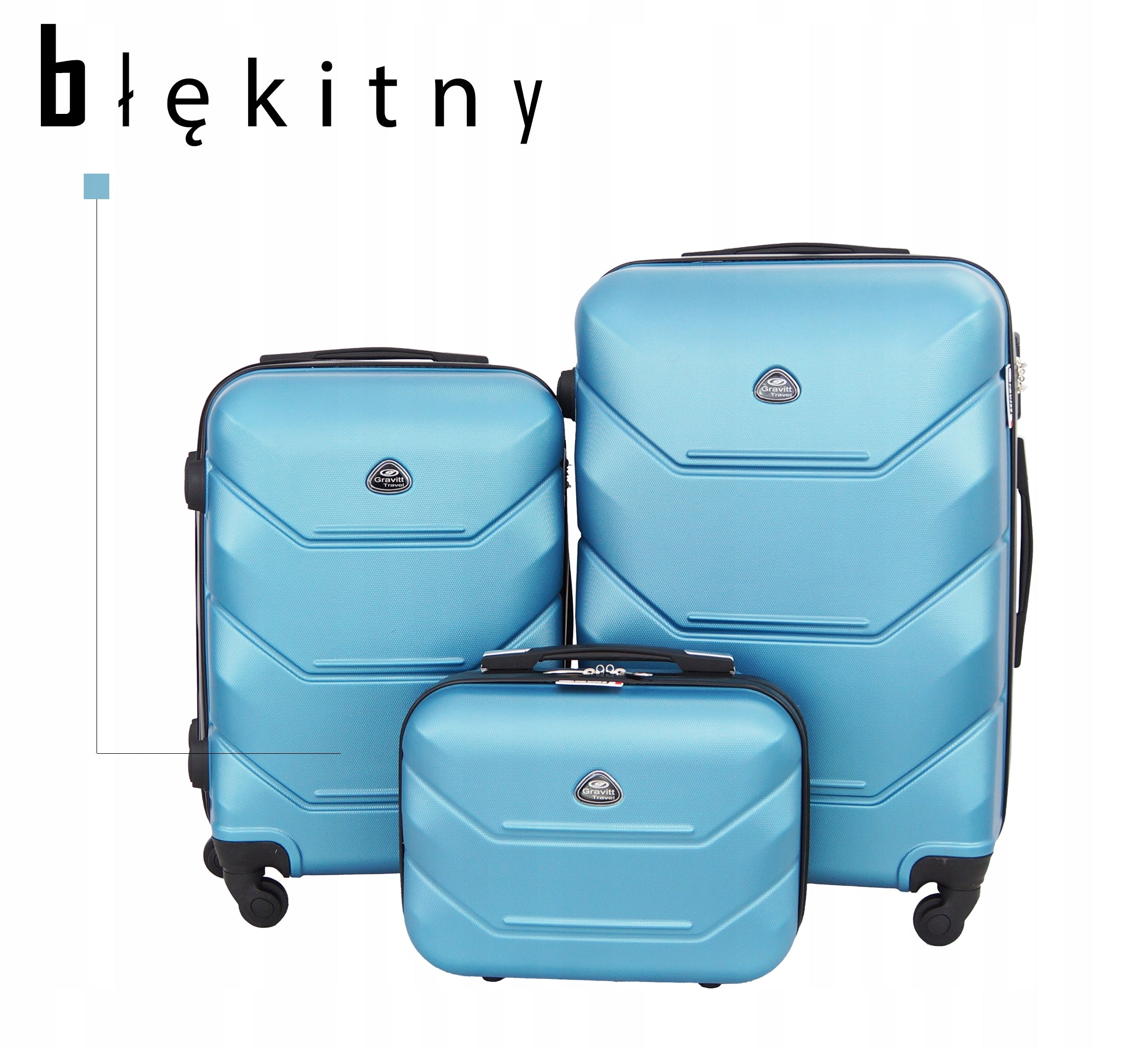 GRAVITT SUITCASE LUGGAGE SMALL SET 3in1 950 Height 64 cm