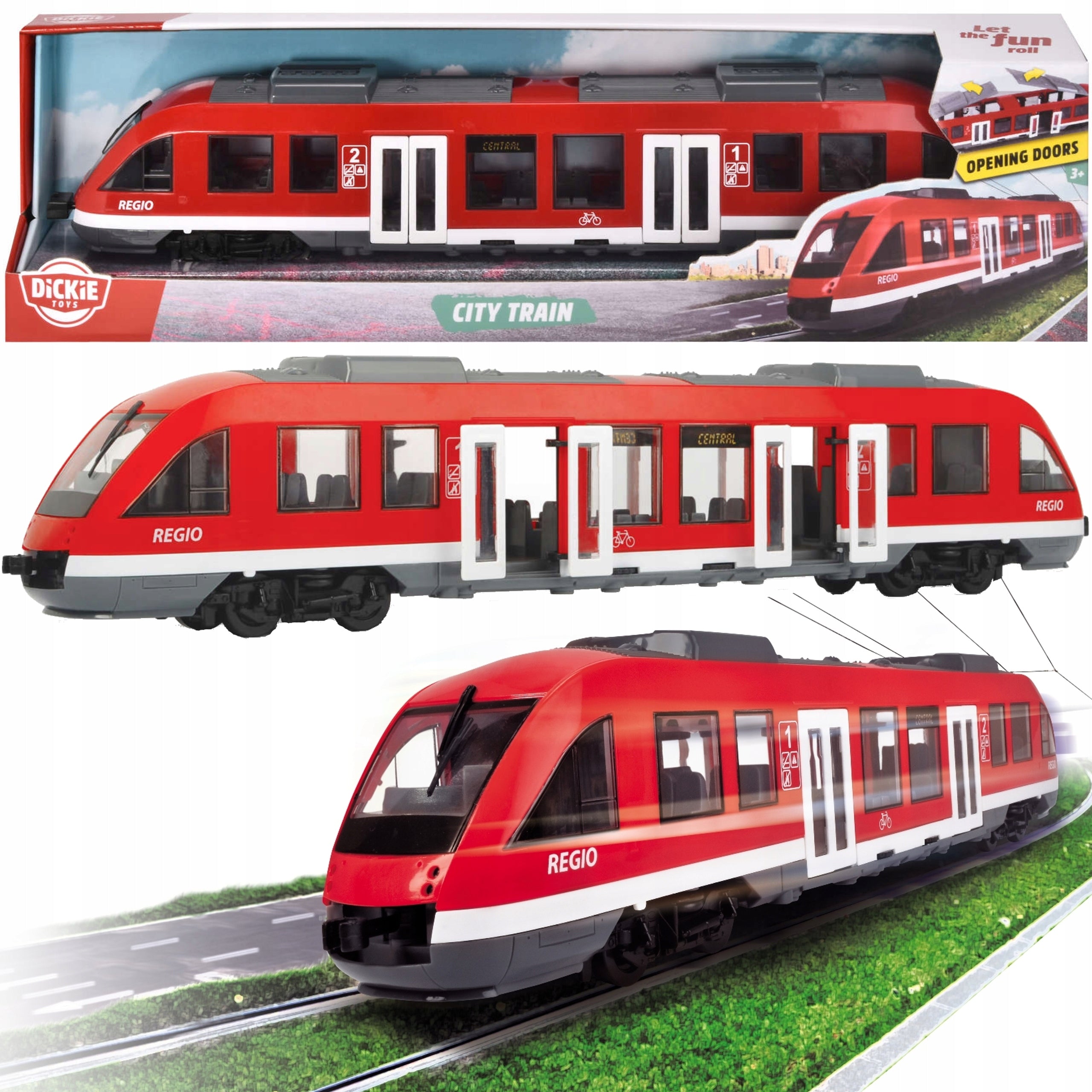 GREAT CITY TRAIN HIGH-SPEED TRAM RAILWAY OPENING DOORS VEHICLE 45 CM