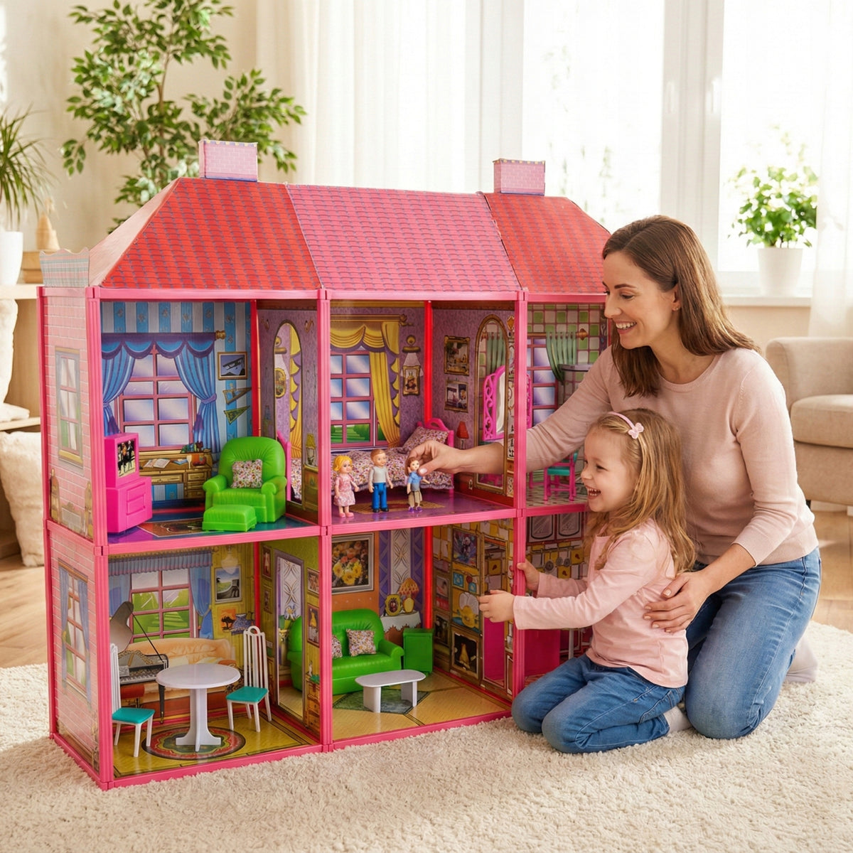 GREAT DOLLHOUSE VILLA 128 ELEMENTS FUNFIT XXL Manufacturer code 1977