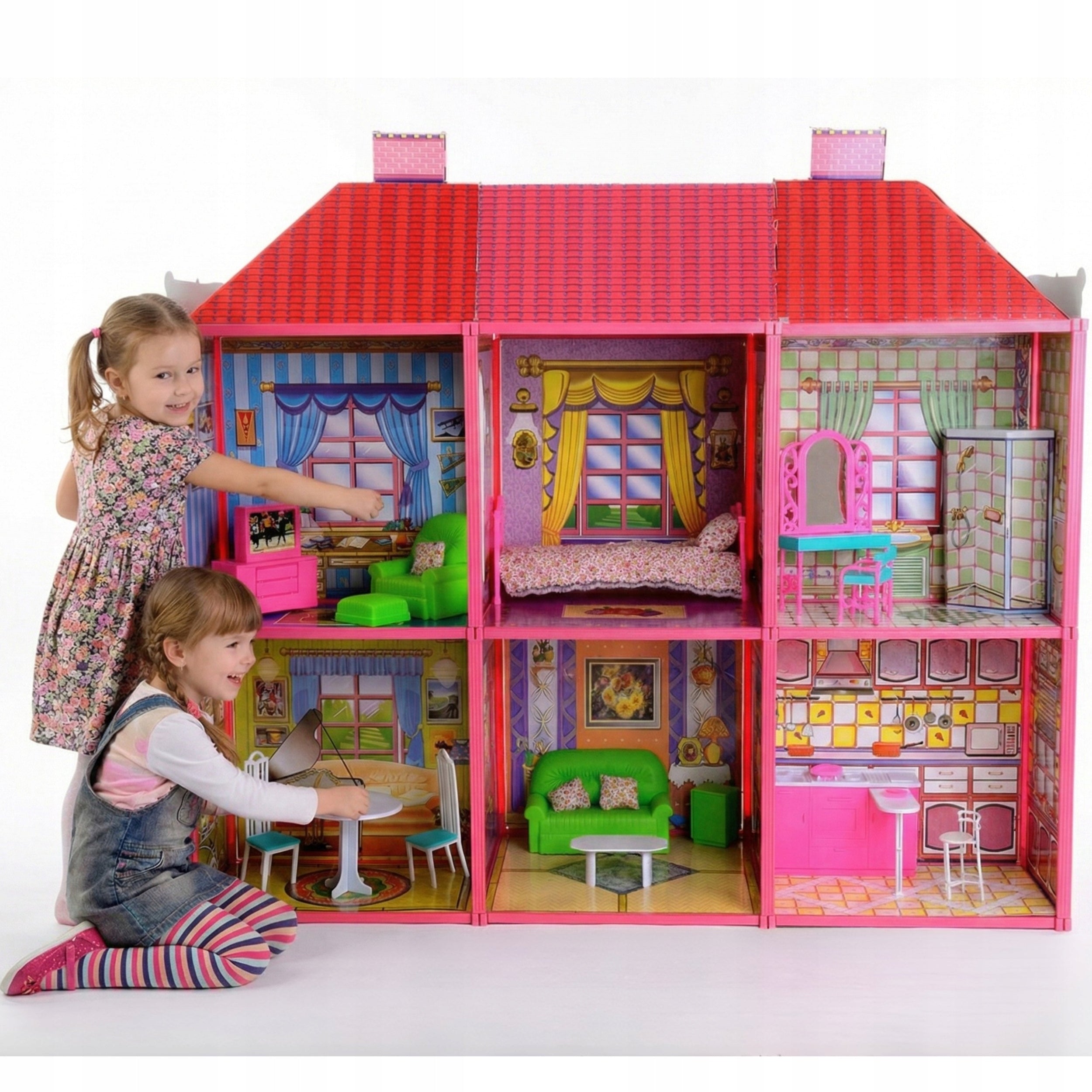 GREAT DOLLHOUSE VILLA 128 ELEMENTS FUNFIT XXL