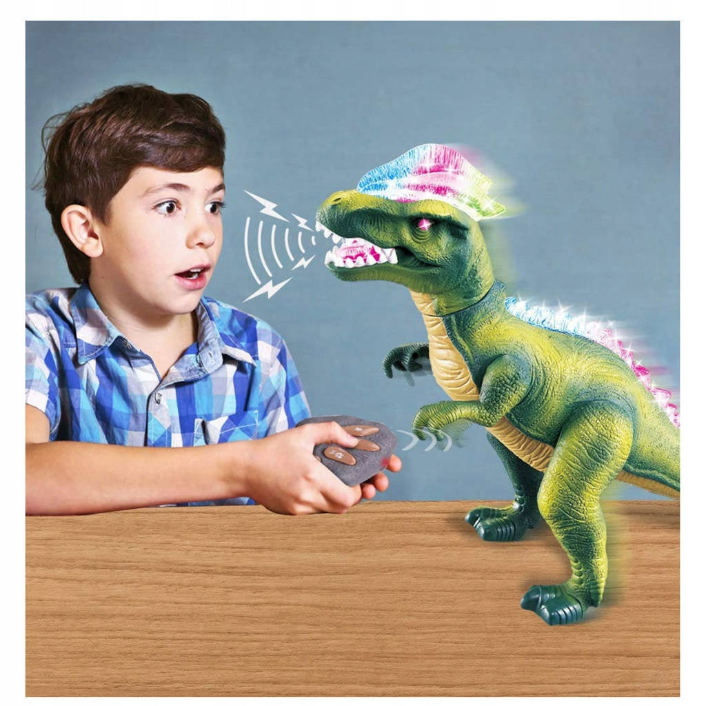 GREAT FIGHTING DINOSAUR CONTROLLED BY REMOTE CONTROL T-REX WALKS ROARING GLOWS DANCES Brand HollaKids