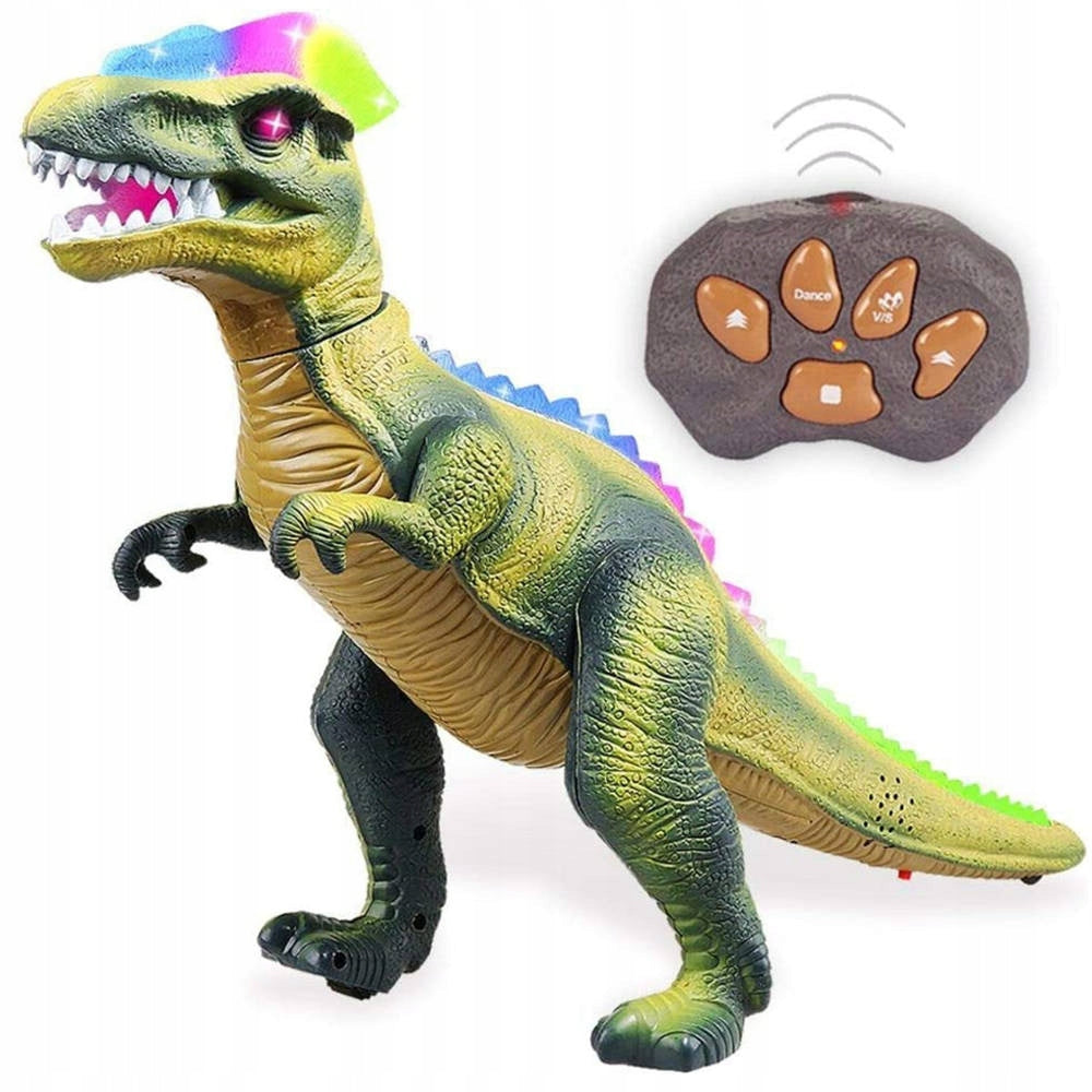 GREAT FIGHTING DINOSAUR CONTROLLED BY REMOTE CONTROL T-REX WALKS ROARING GLOWS DANCES