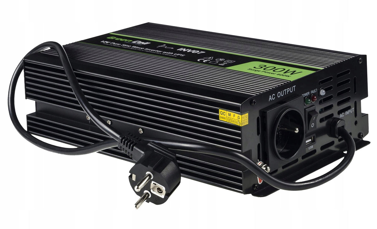 GREEN CELL VOLTAGE CONVERTER WITH UPS FUNCTION FULL SINE 12V 300W/600W