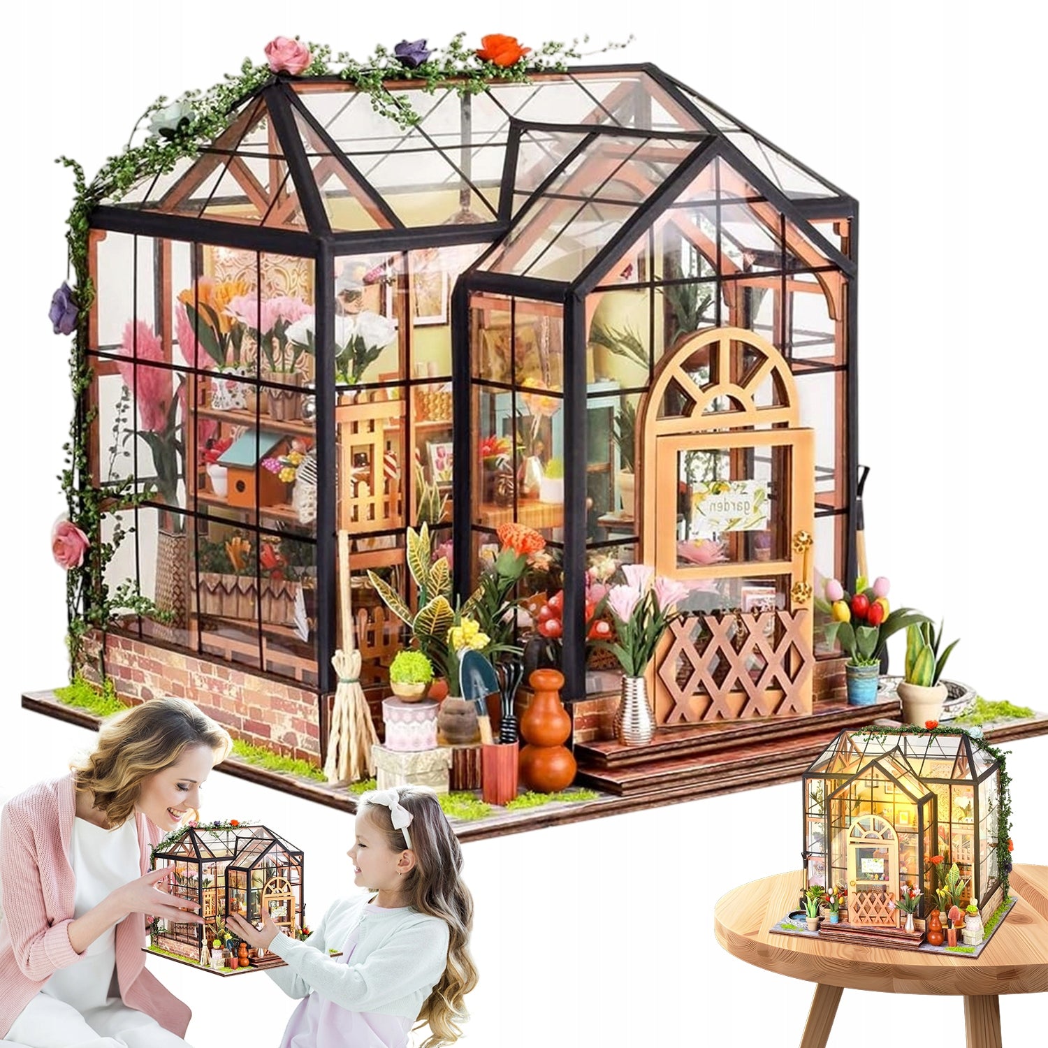 GREENHOUSE ASSEMBLY MODEL CREATIVE DIY SET WOODEN PUZZLE GIFT