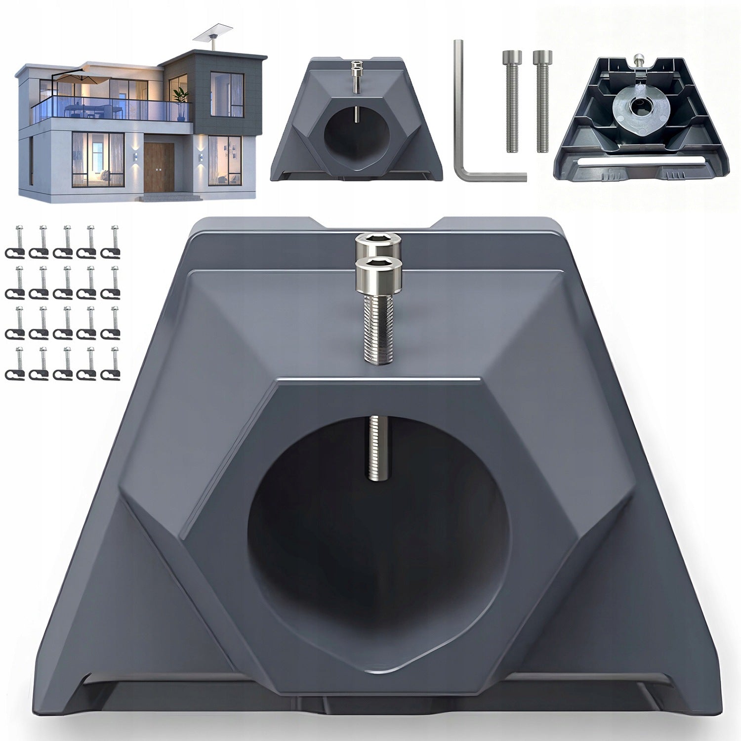 GREY ADAPTER FOR STARLINK V3 V4 FOR PIPE 31-63,5MM EASY TO MOVE