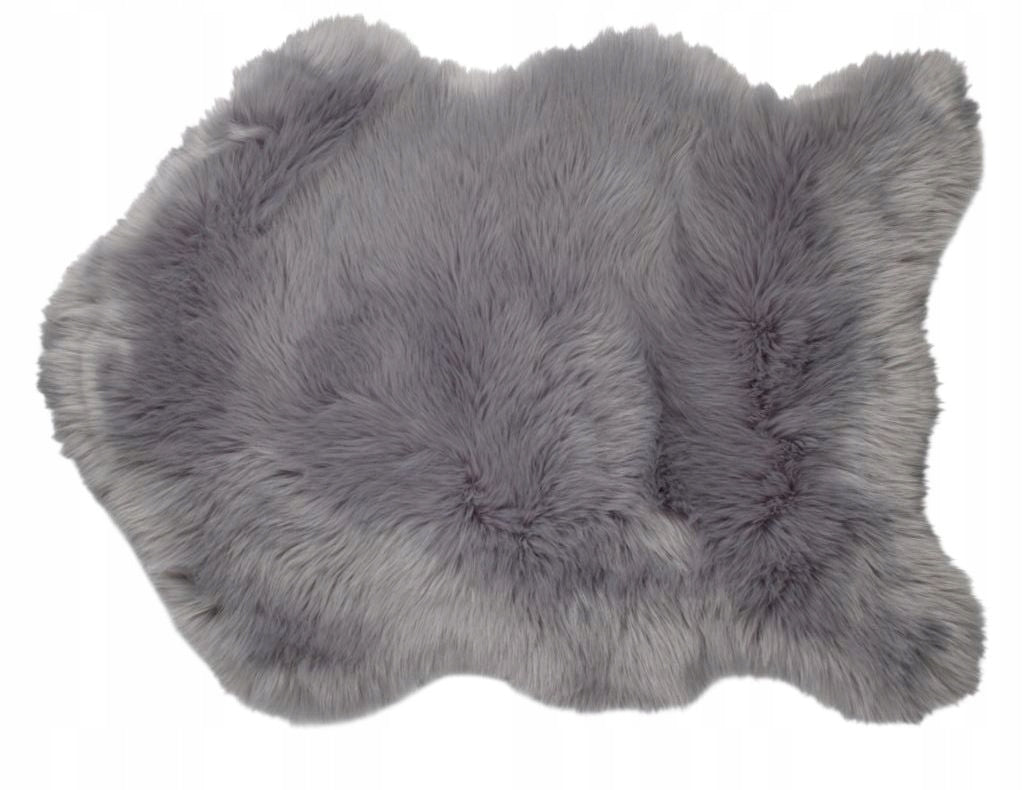 GREY CARPET SHEEP RUG GREY SOFT FAUX LEATHER 90x60 cm EAN (GTIN) 191657837597