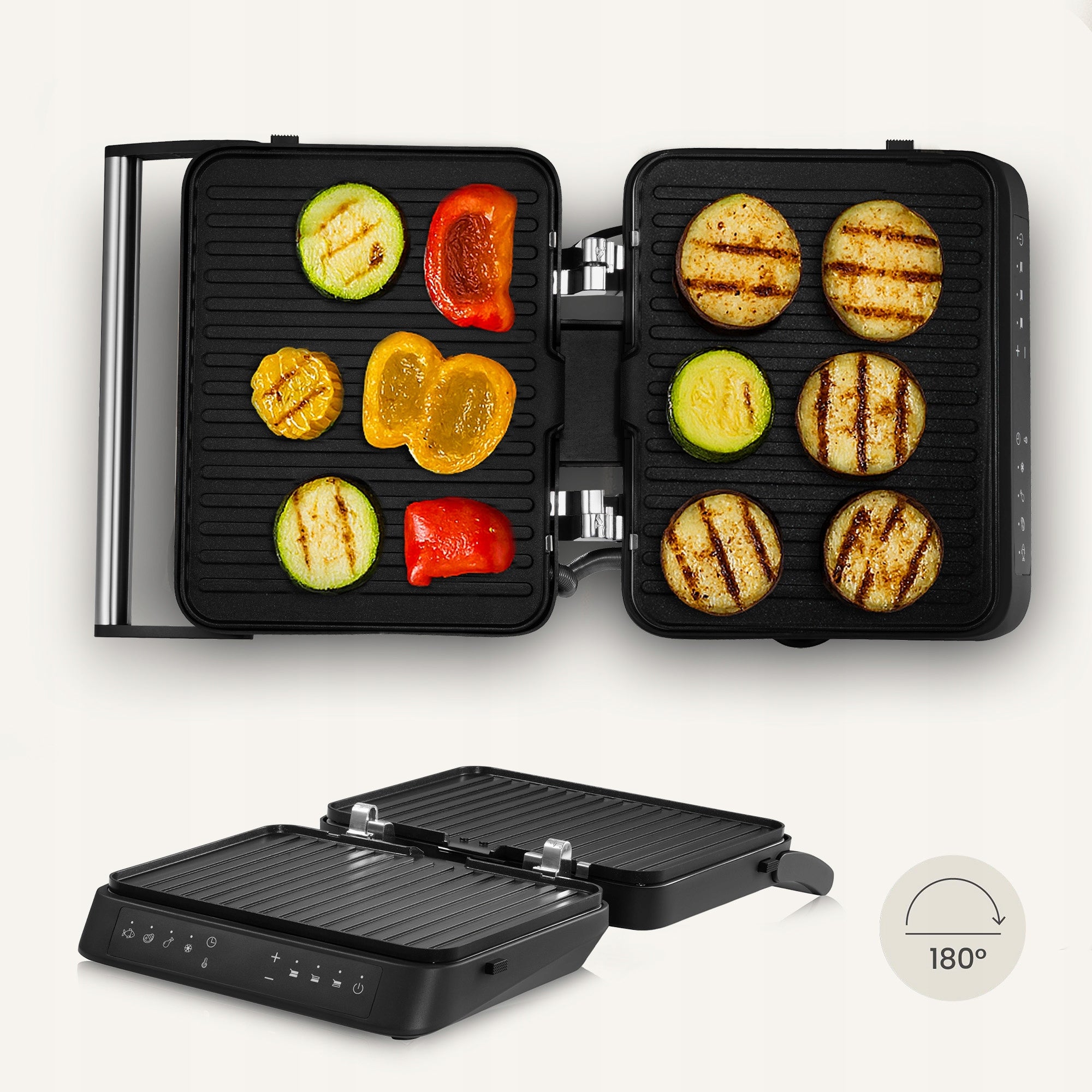 GRILL ELECTRIC FOLDING TOASTER 2000W Timer Panini 2 THERMOSTATS Temperature control yes