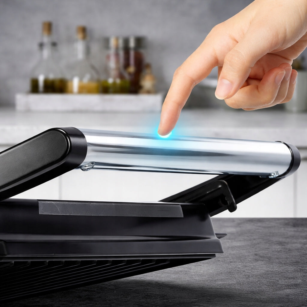 GRILL ELECTRIC TOASTER FOR PANINI SANDWICHES FOLDING STRONG Dominant color black