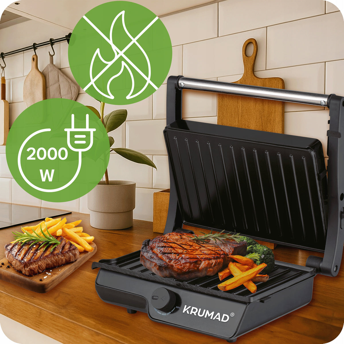GRILL ELECTRIC TOASTER OVEN LARGE FOR SANDWICHES FOLDING POWER 2000W Manufacturer code OPIEKACZ DO KANAPEK PANINI ROZKŁADANY
