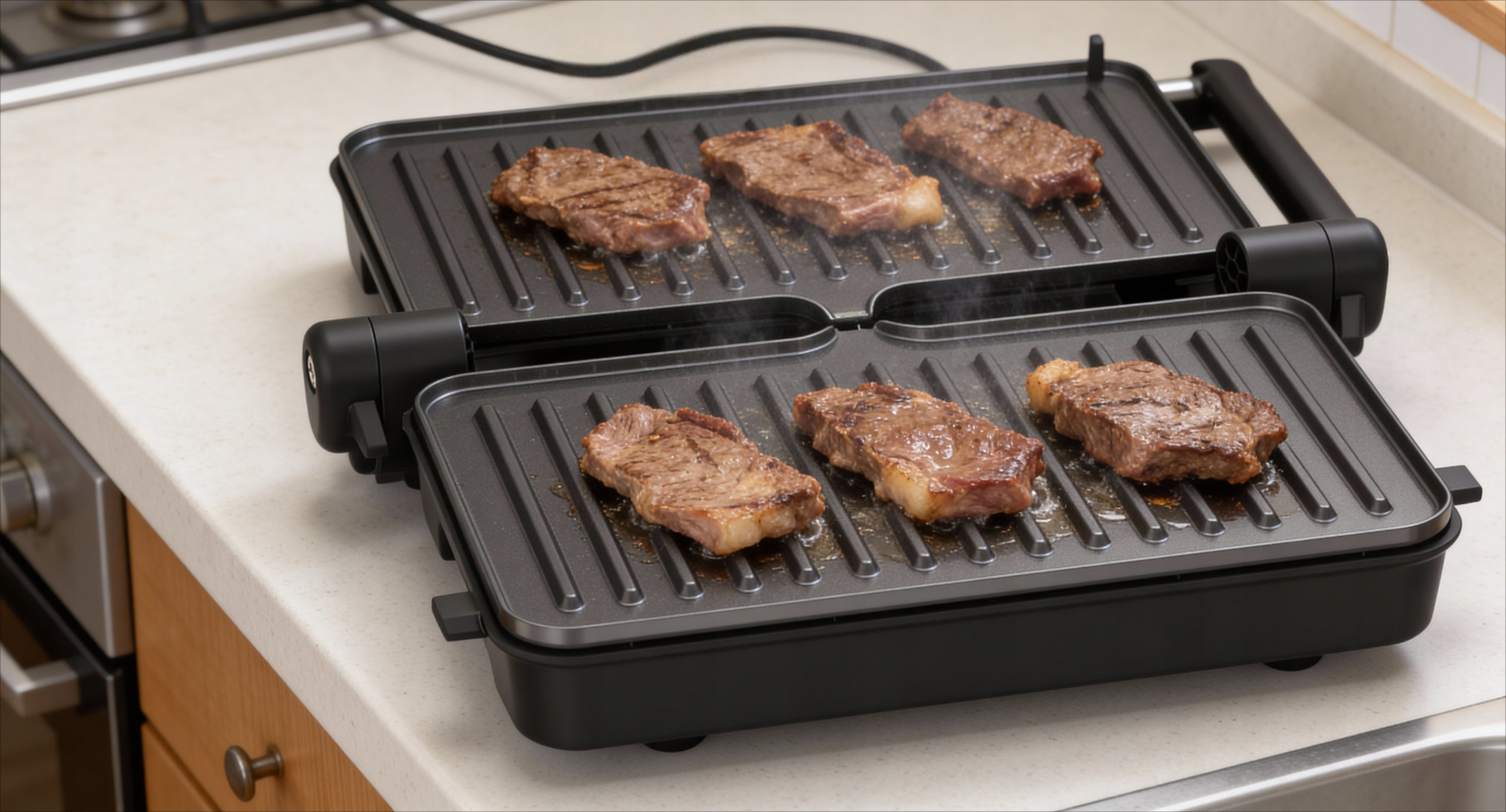 GRILL PANINI 1200W TOASTER SANDWICH TORTILLA 180 DEGREE NON STICK 2 PLATES Power 1200 W