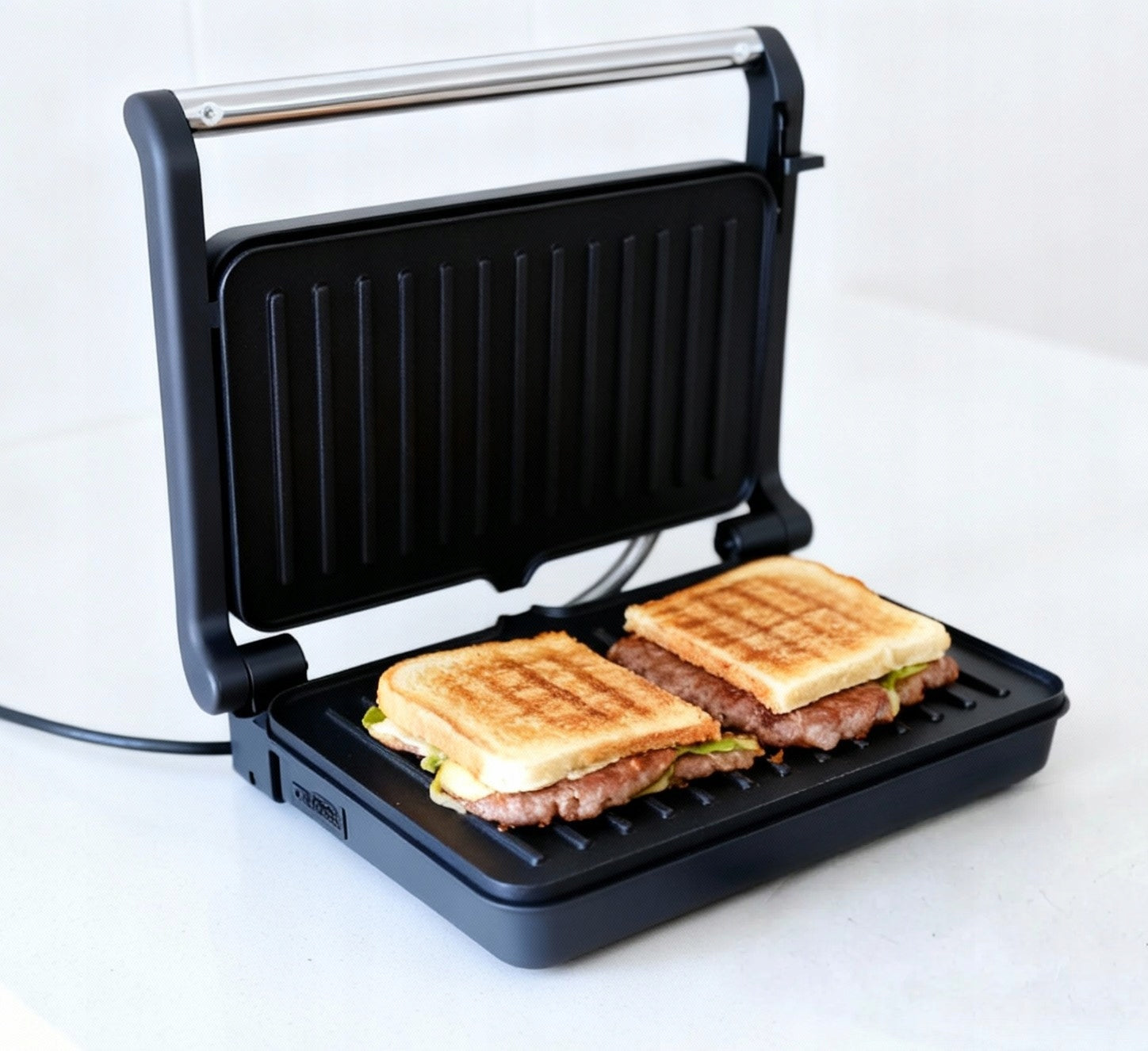 GRILL PANINI 1200W TOASTER SANDWICH TORTILLA 180 DEGREE NON STICK 2 PLATES Temperature control no