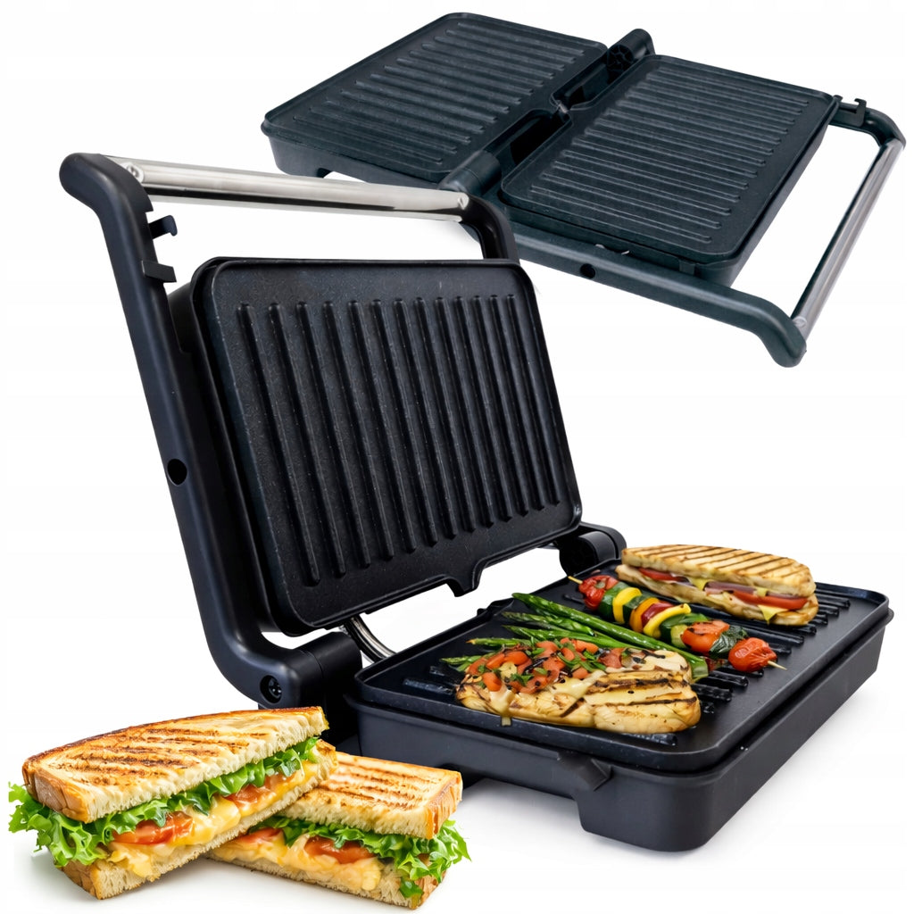 GRILL PANINI 1200W TOASTER SANDWICH TORTILLA 180 DEGREE NON STICK 2 PLATES